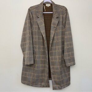 Melloday Mid Length Plaid Blazer Jacket